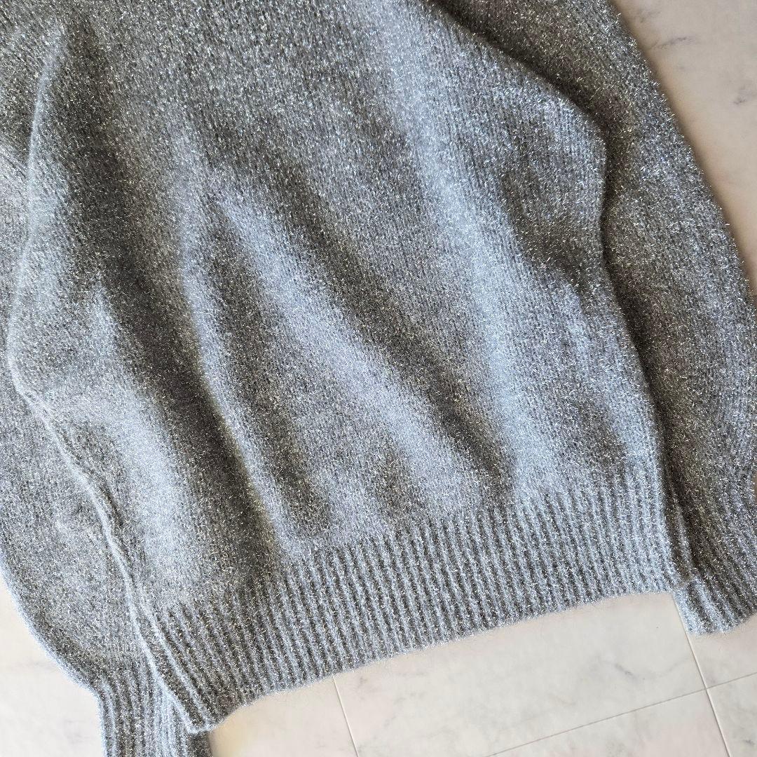 美品✨アンスクリア　ラメプルオーバー　ラメニット　シルバー　銀　オーバーサイズ