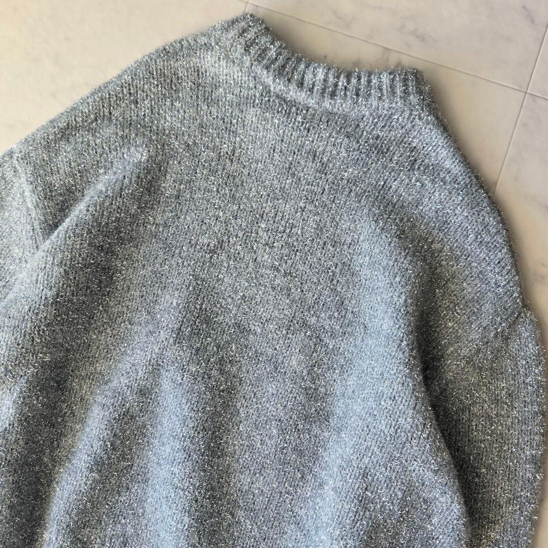 美品✨アンスクリア　ラメプルオーバー　ラメニット　シルバー　銀　オーバーサイズ