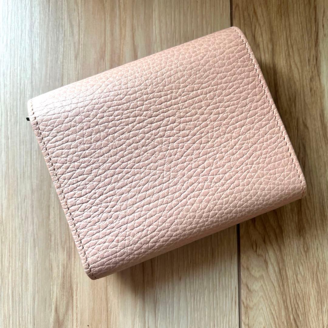 美品！GUCCI グッチGGマーモント 三つ折り財布　ピンクベージュ