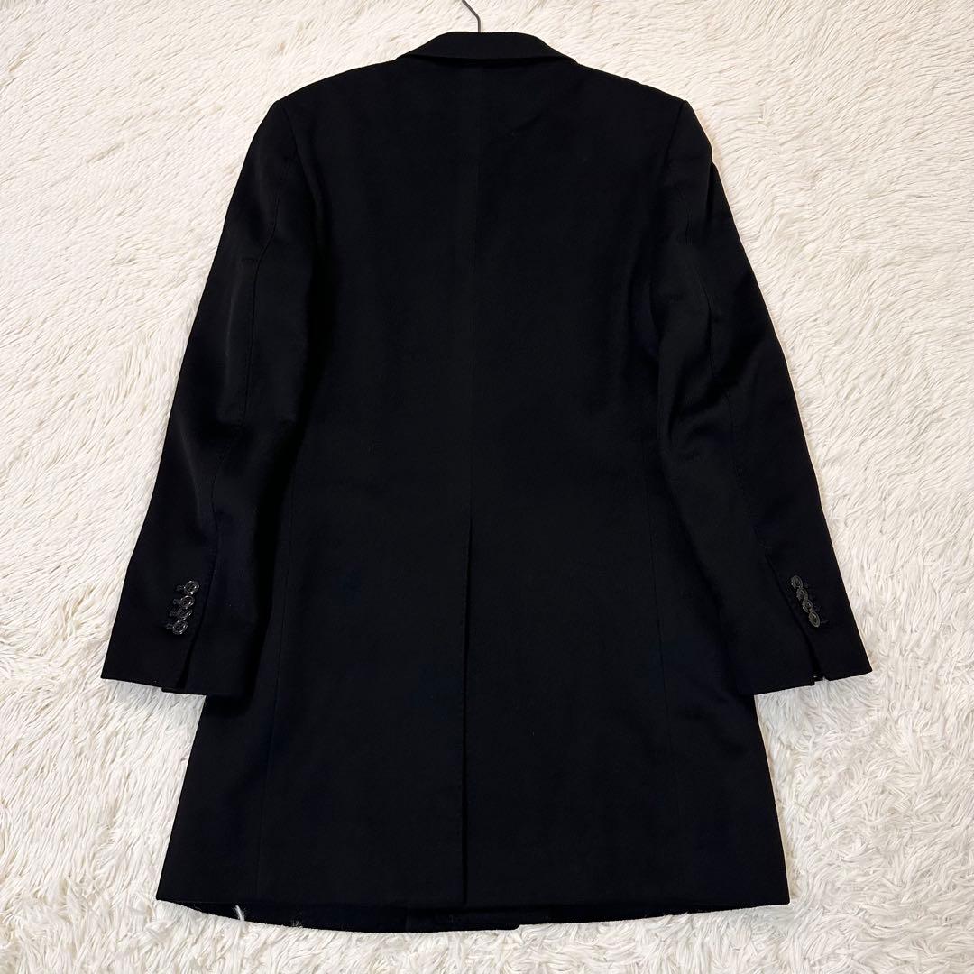 ロロピアーナ 高級イタリア生地 ウール カシミヤ混 チェスターコート ブラック