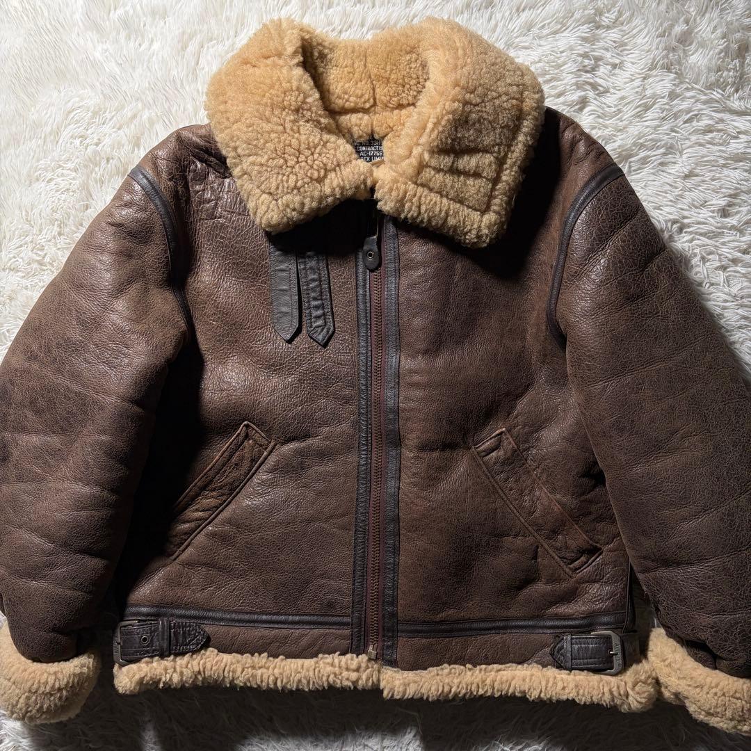 T*N様 米国製■AVIREX フライトジャケット　B-3 羊革　ムートン　ブラ