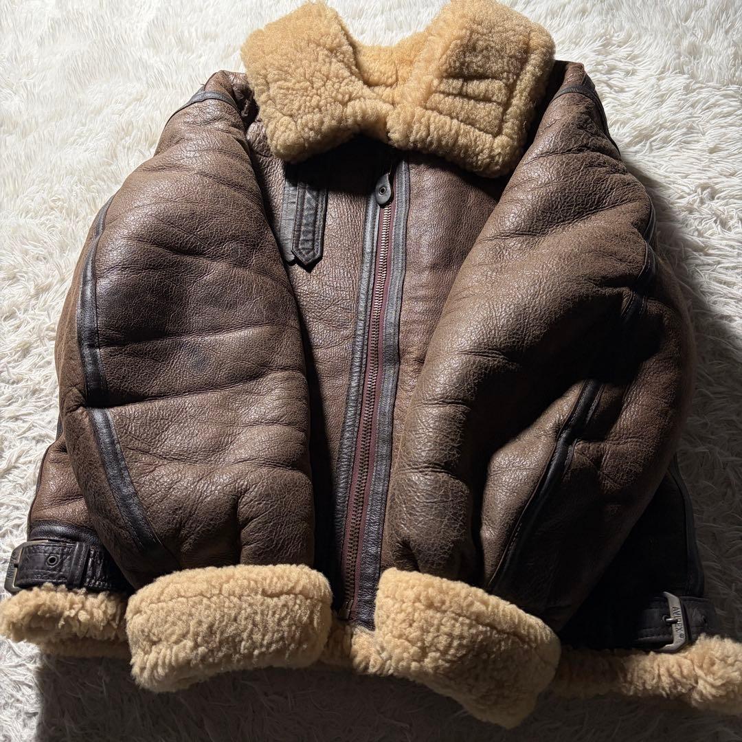 T*N様 米国製■AVIREX フライトジャケット　B-3 羊革　ムートン　ブラ