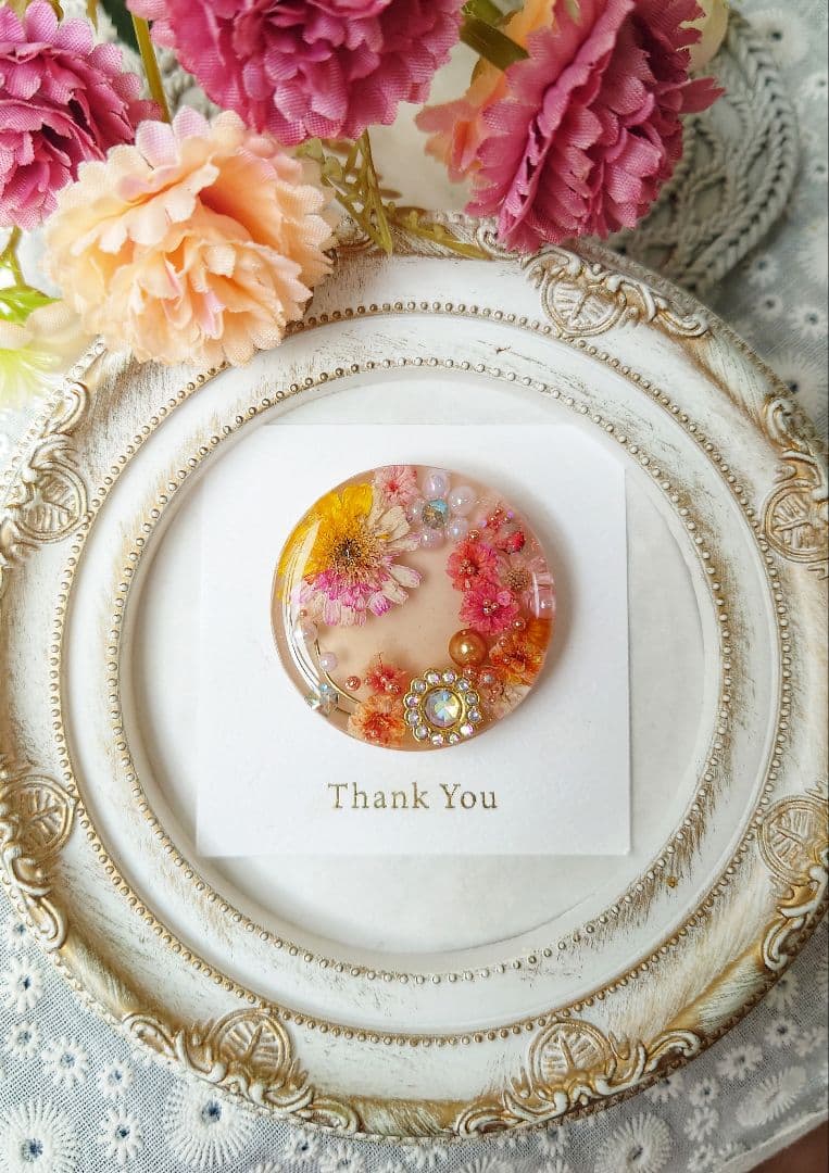 レジン　ドライフラワー　ヘアゴム　ブローチ　ポニーフック　No.243