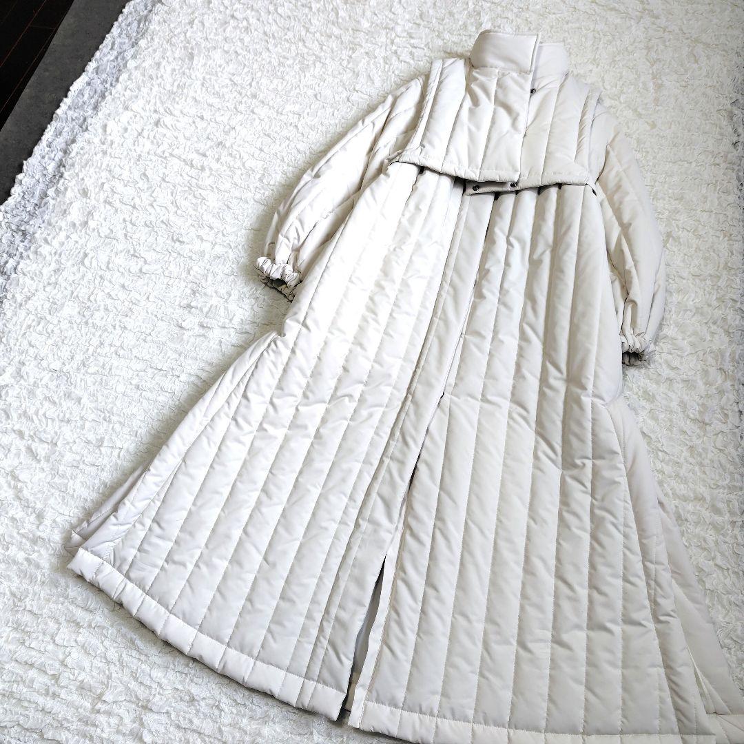 未使用級★perna キルティング ロング ダウンコート ベスト 白 セット売り