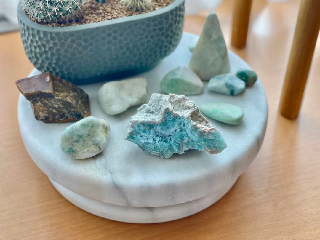 チョコミント模様　天然石 原石　ラリマー　103.5g パワーストーン