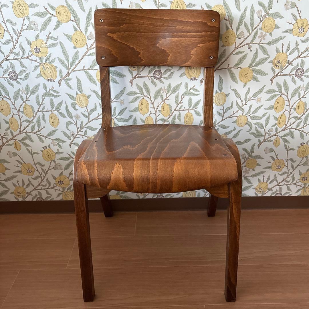 イギリス　スクールチェア　学校　椅子　木製　チェア　ビンテージ　アンティーク