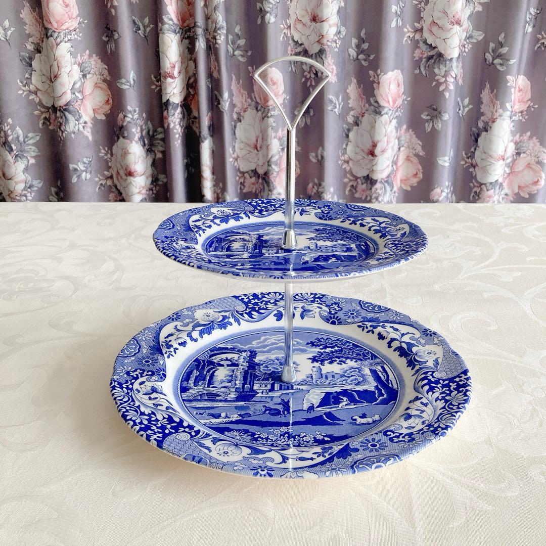 【美品】スポード Spode ケーキスタンド アフタヌーンティー 英国製 希少