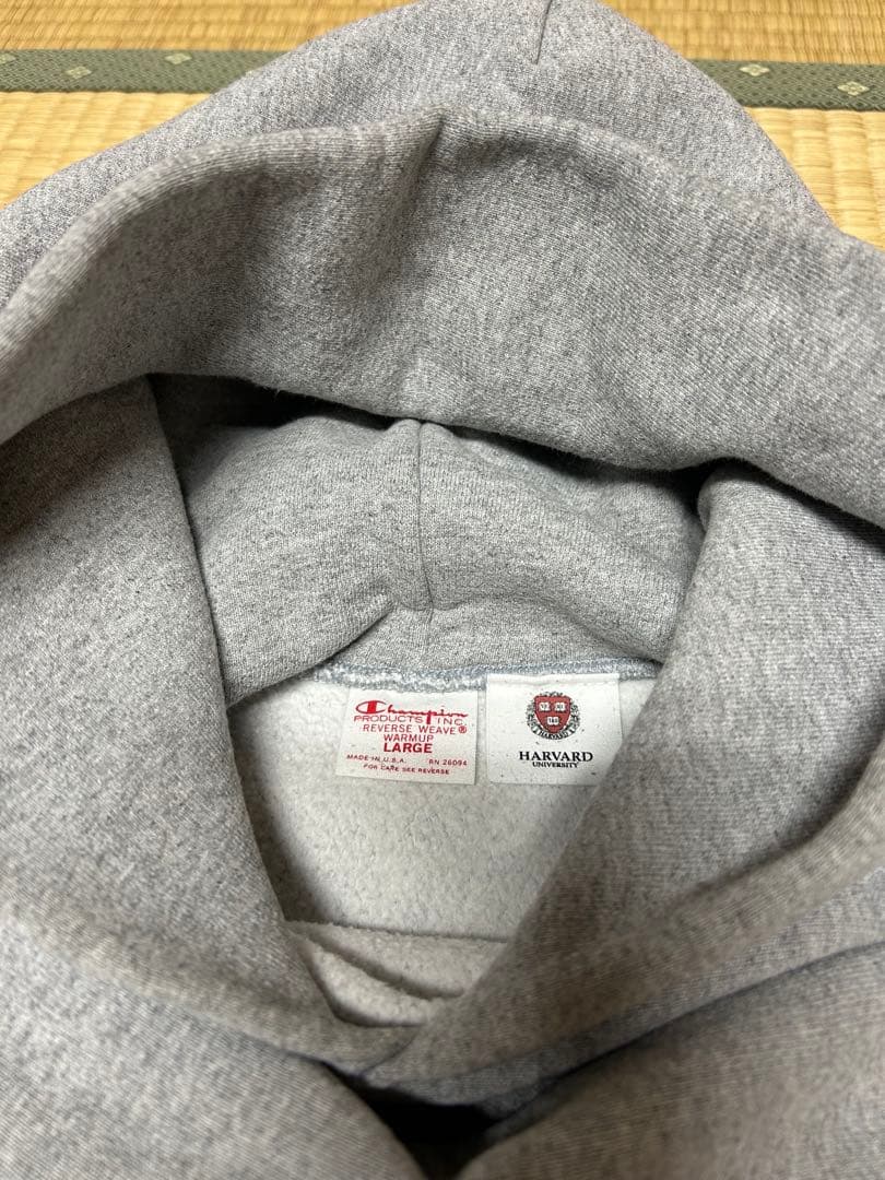 お*ぎ様 赤タグChampion HARVARD パーカー リバースウィーブ