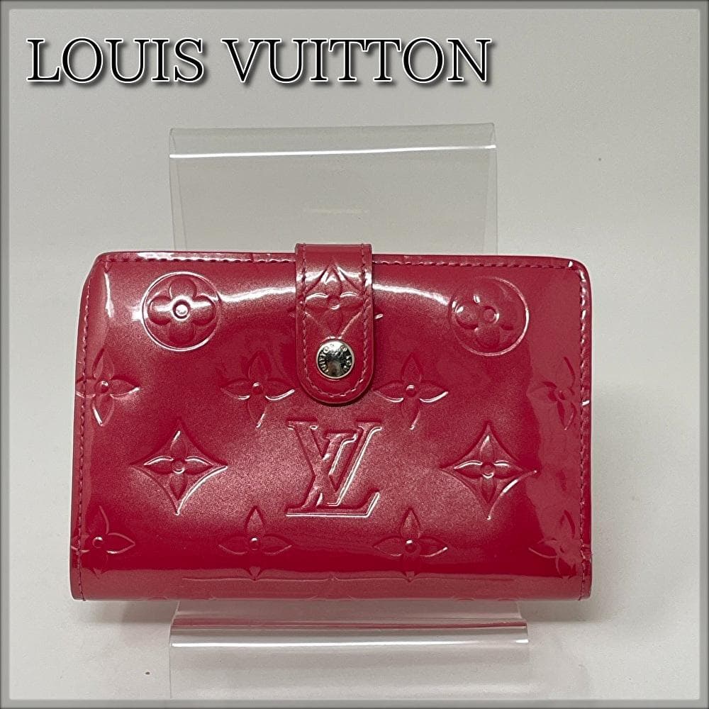 ルイヴィトン モノグラム ヴェルニ がま口 二つ折り財布 ピンク M9141F