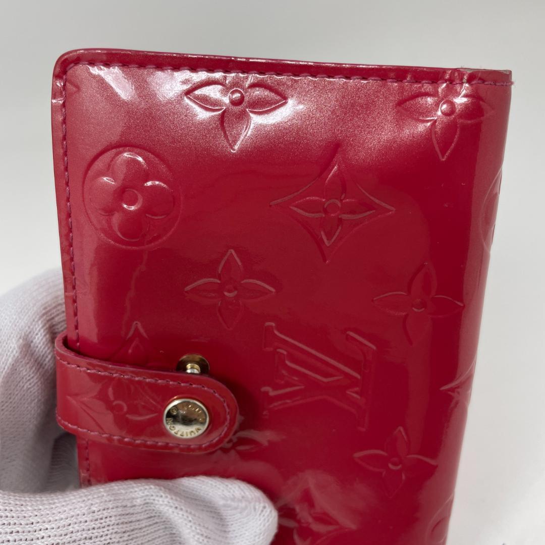 ルイヴィトン モノグラム ヴェルニ がま口 二つ折り財布 ピンク M9141F