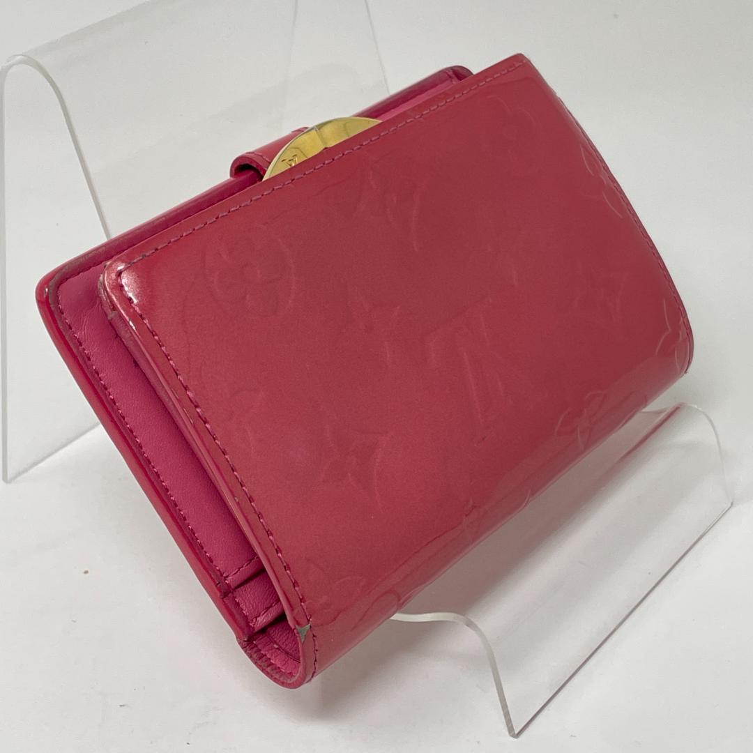 ルイヴィトン モノグラム ヴェルニ がま口 二つ折り財布 ピンク M9141F
