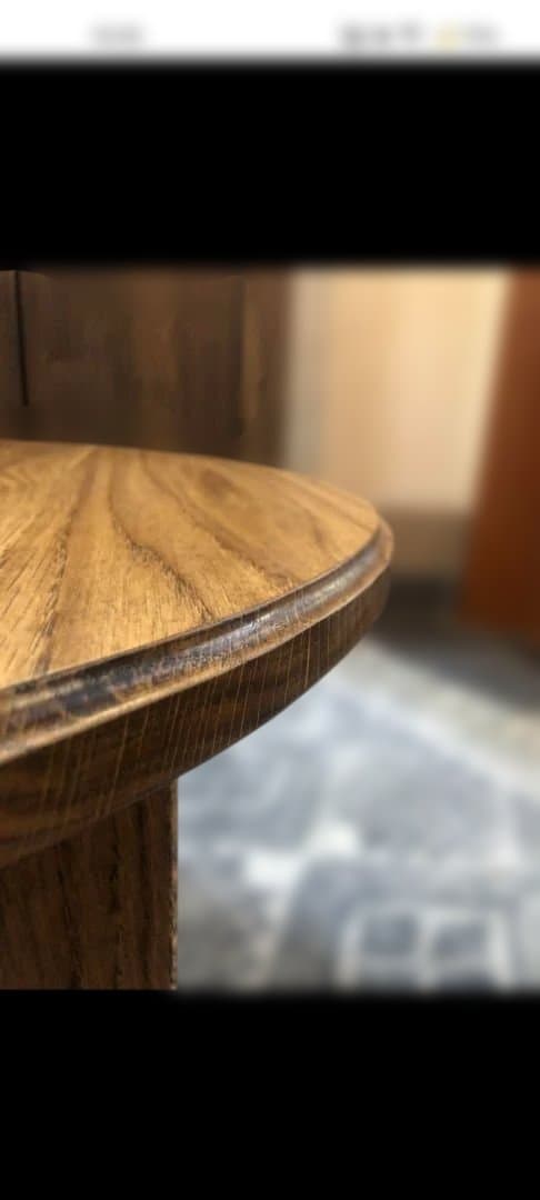 なら無垢材　円形木製センターテーブル