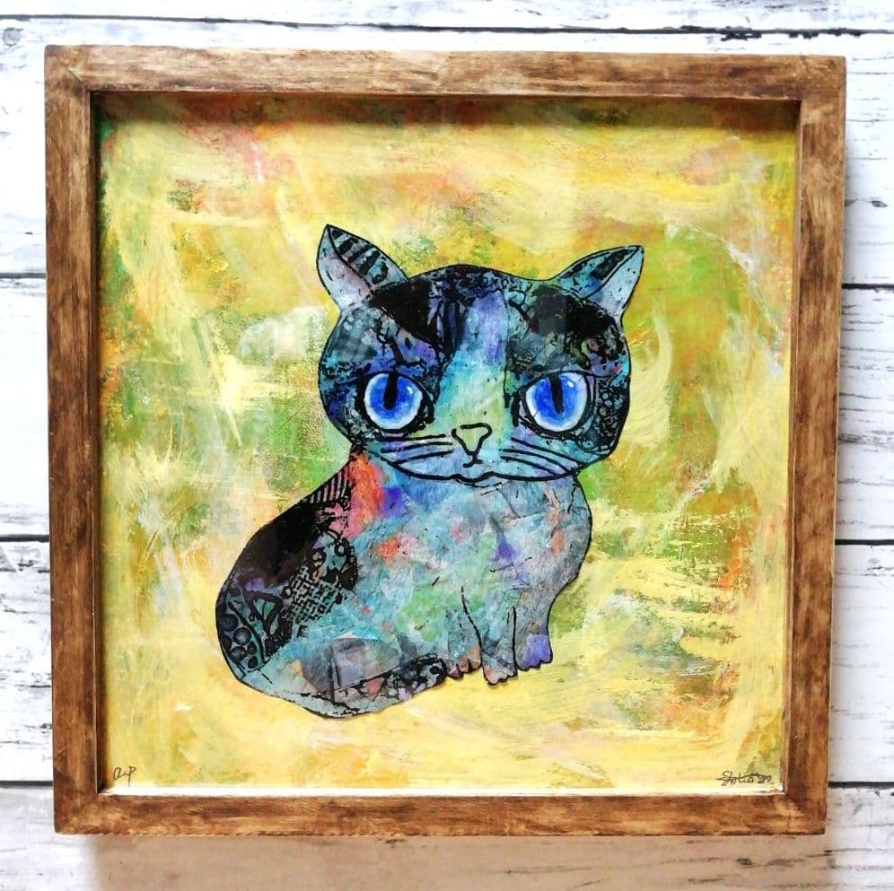 「負けない猫」アンティークwaxベージュ額縁ご確認ページ