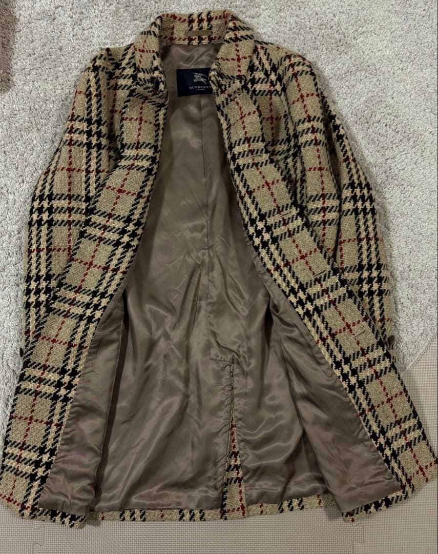 BURBERRY LONDON アンゴラ混 ツイード ノバチェック コート