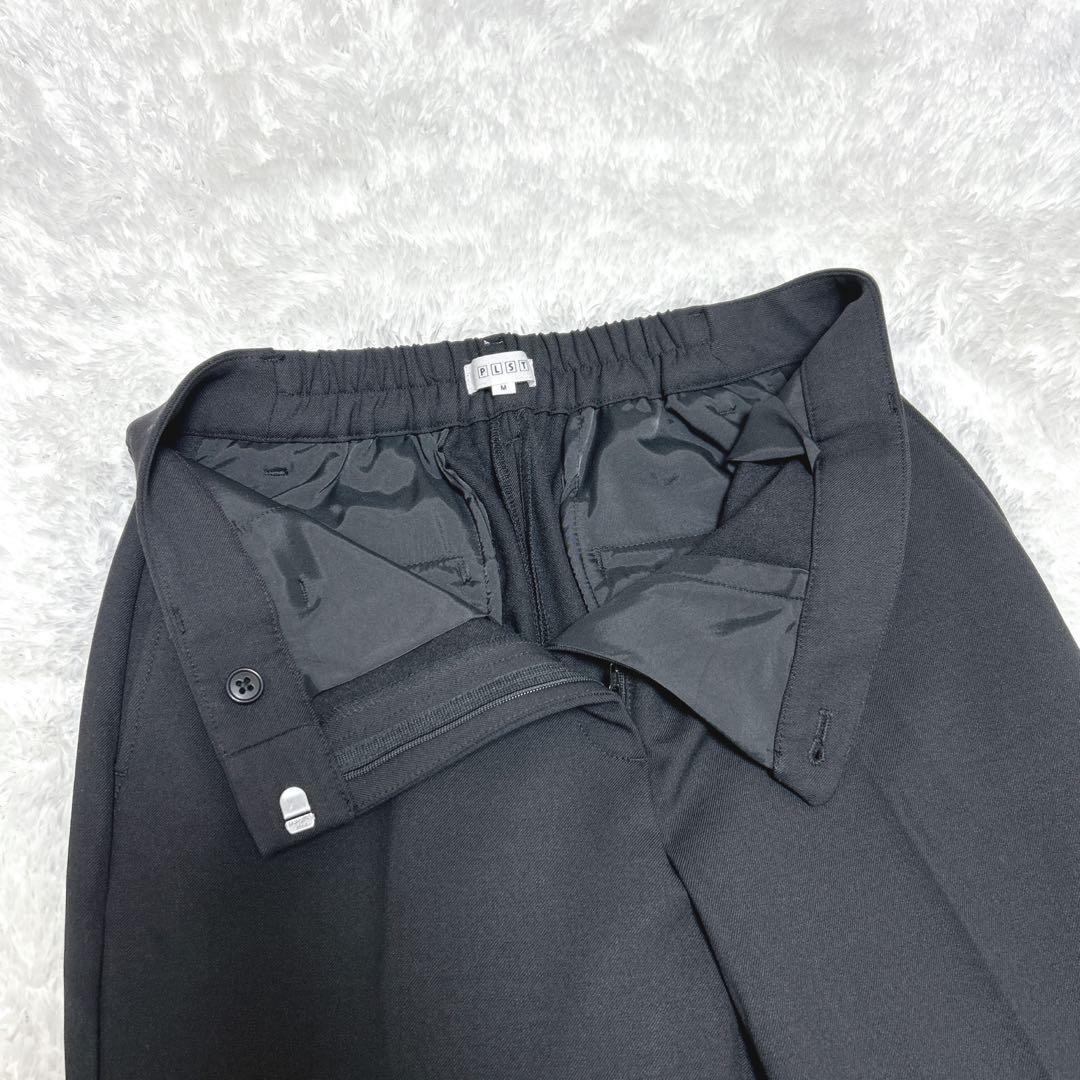 【美品】PLST ウォームリザーブカラーレスジャケット　パンツ　黒　セットアップ