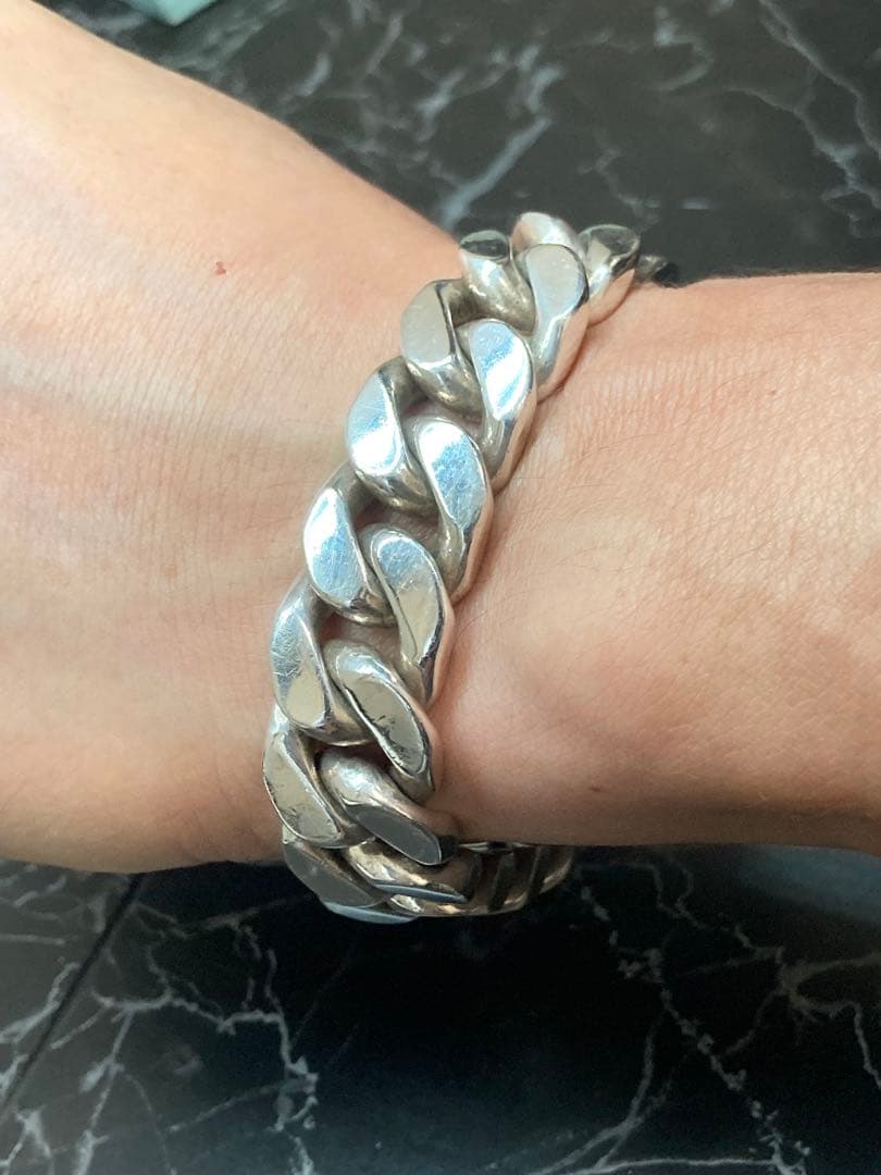 [51] Silver925 / 150g 2面 喜平ブレスレット ヴィンテージ