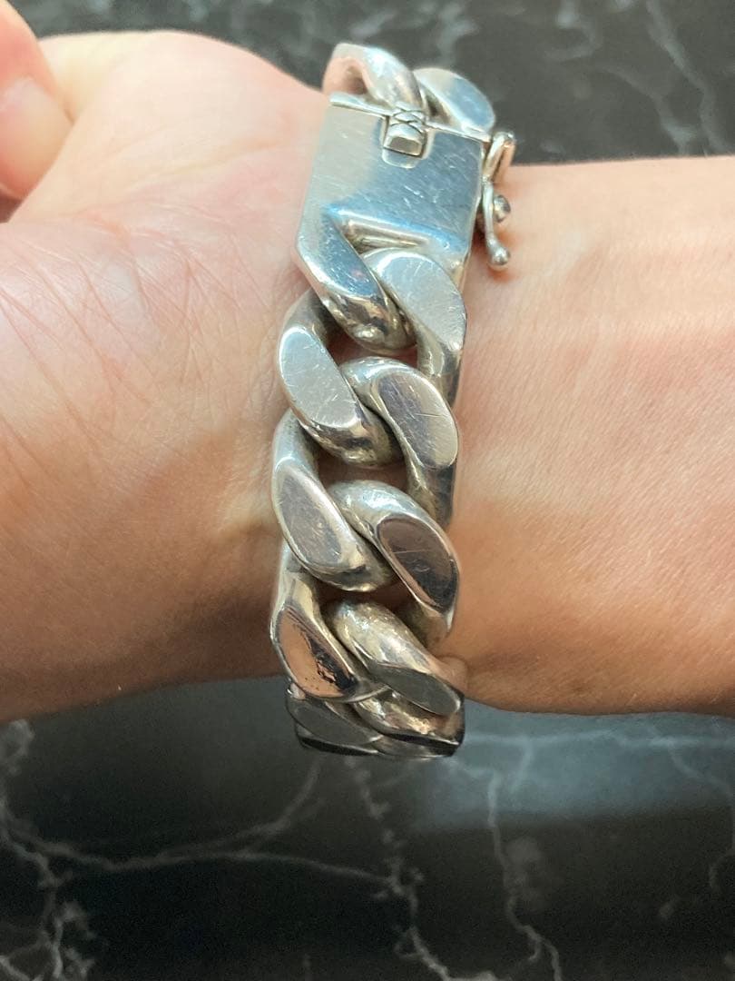 [51] Silver925 / 150g 2面 喜平ブレスレット ヴィンテージ