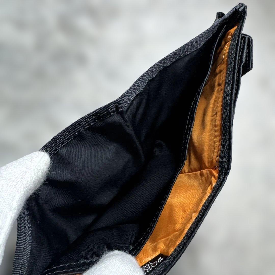 【ほぼ未使用】PORTER ポーター 二つ折り財布 ナイロン ブラック
