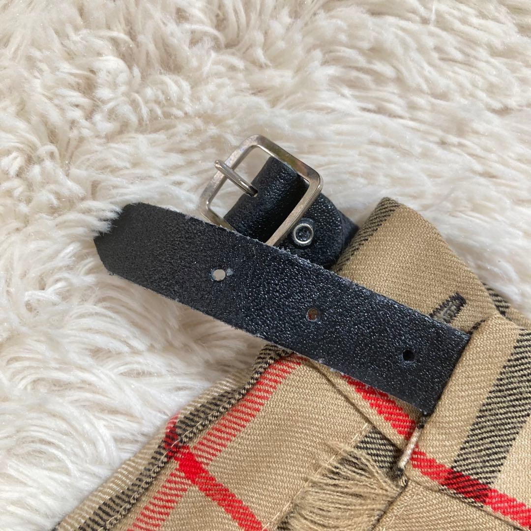 美品 バーバリーズ プリーツ 巻きスカート 2WAYノバチェック スコットランド