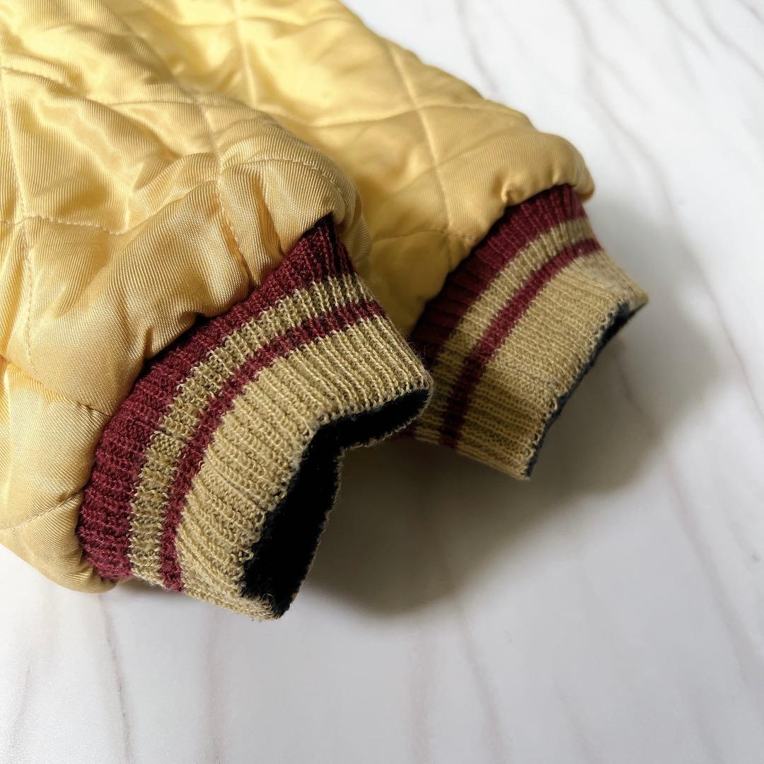 テーラー東洋 スカジャン リバーシブル キルティング 龍 虎 鷲 緑×紺 L