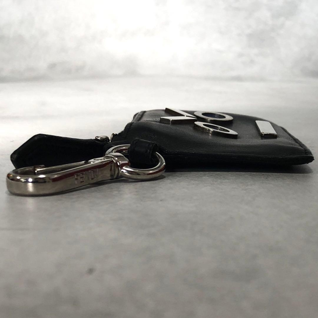 FENDI ロボットフェイス フラグメントケース レザー ブラック 小銭入れ