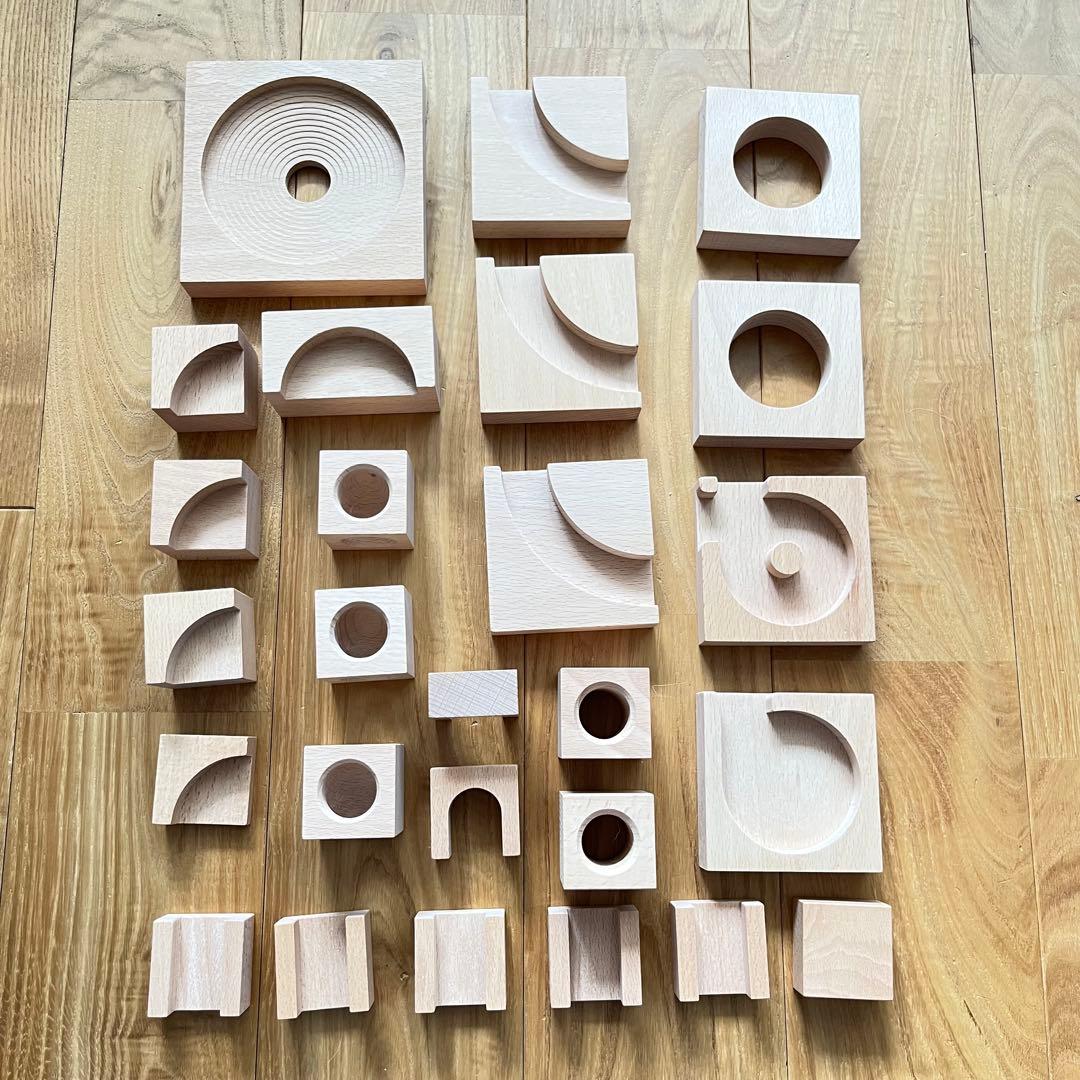 40mm小さな大工さん　積み木レールセット収納箱付き