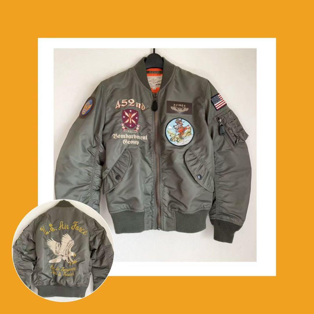 【WEB限定】AVIREX M MA-1フライトジャケット452nd刺繍鷹鷲鳥