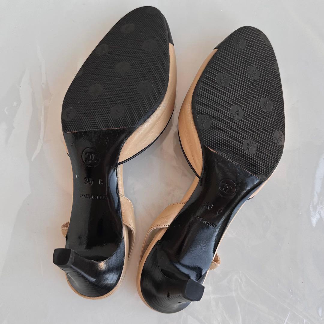 CHANEL シャネル　リボン　ココマーク　スリングバック　パンプス　ハイヒール