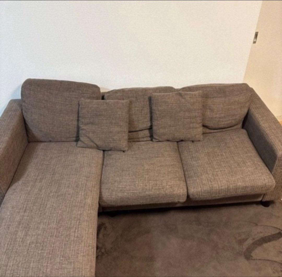 ニトリ カウチソファ 3人掛け ブラウン 直接取引可 たのメル便変更可