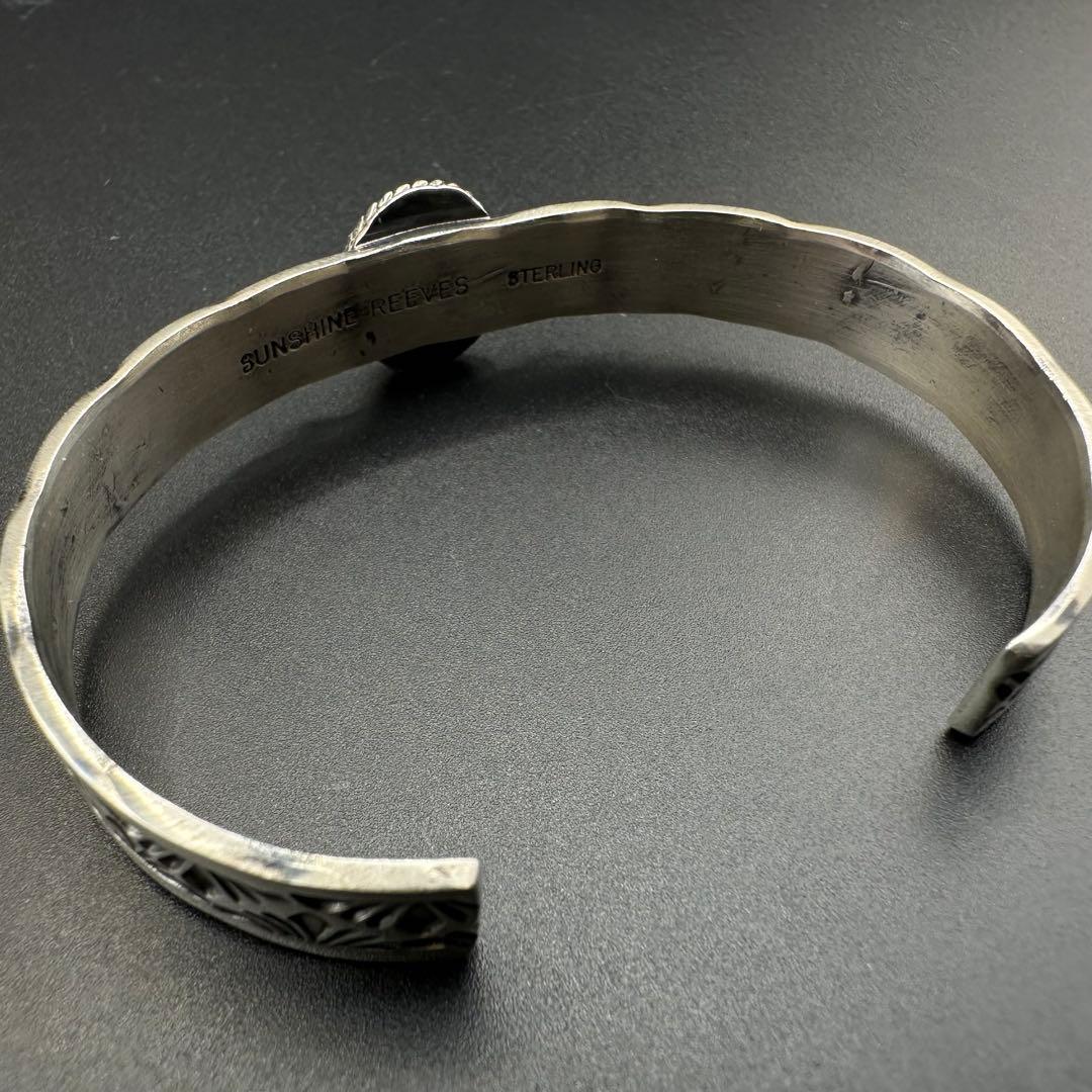 Navajo Sunshine Reeves ターコイズ スタンプワークバングル