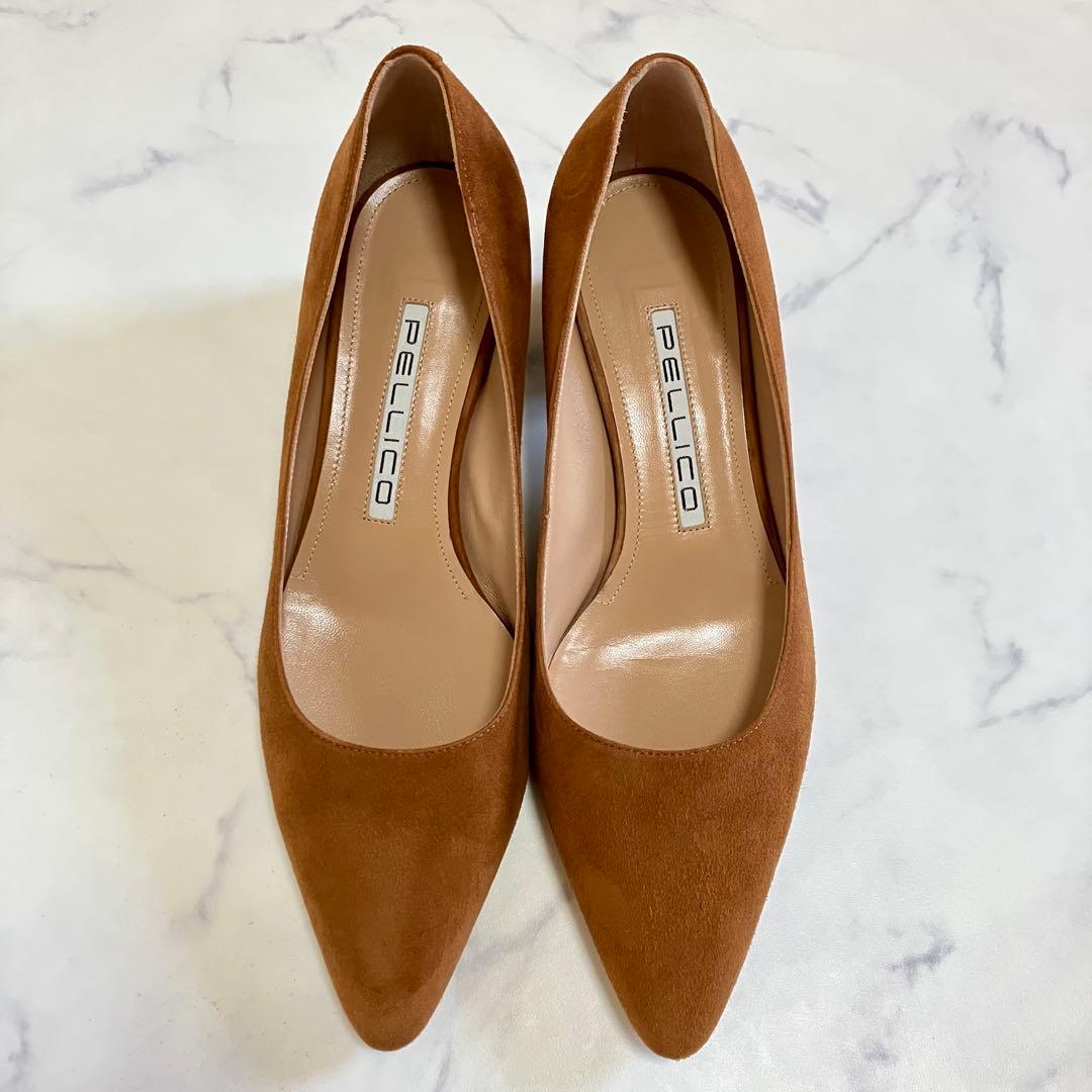 【未使用級】PELLICOペリーコ　ポインテッドトゥ太ヒールパンプスブラウン39