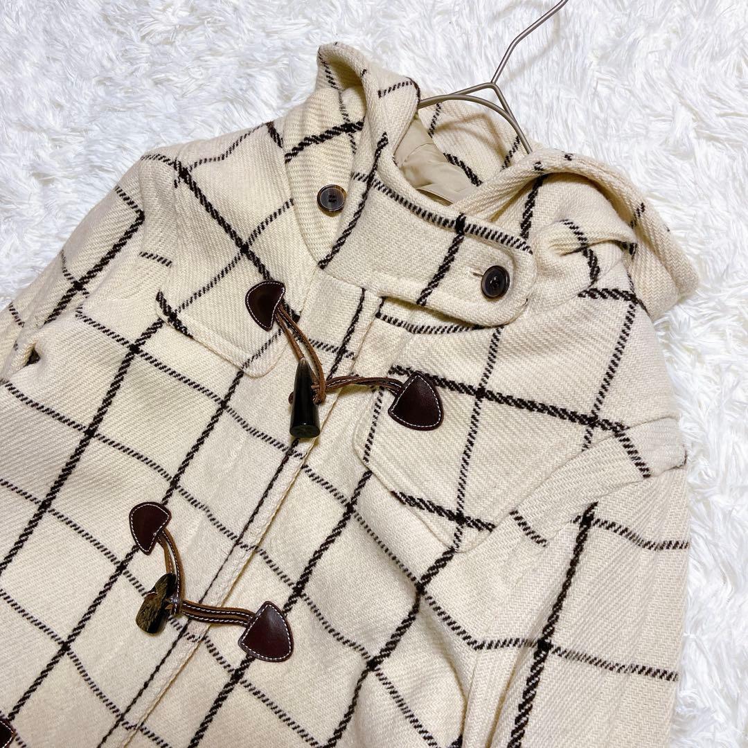 美品☆オールドイングランド　ダッフルコート　チェック柄　希少　レディース　S