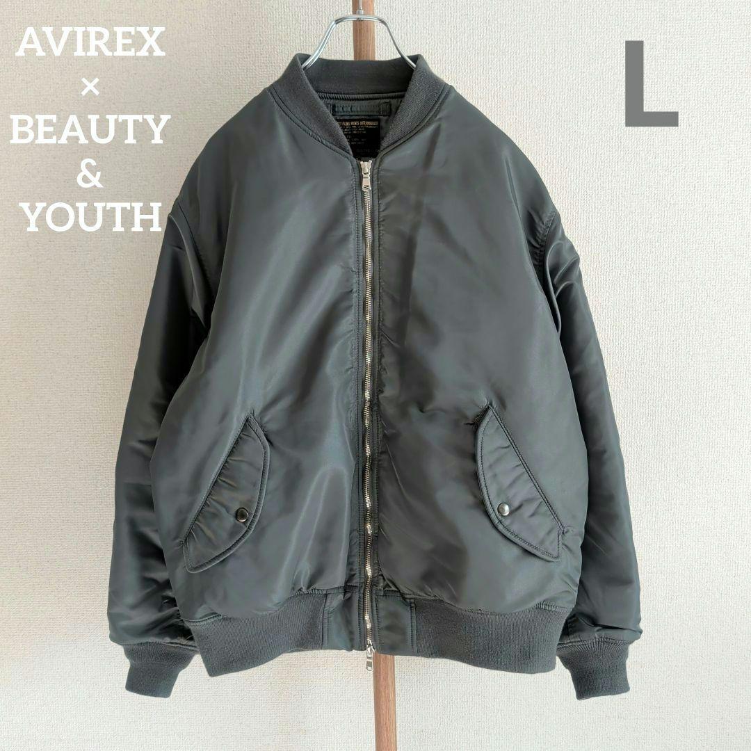 BEAUTY&YOUTH別注 AVIREX 66ナイロン MA-1 フライト L