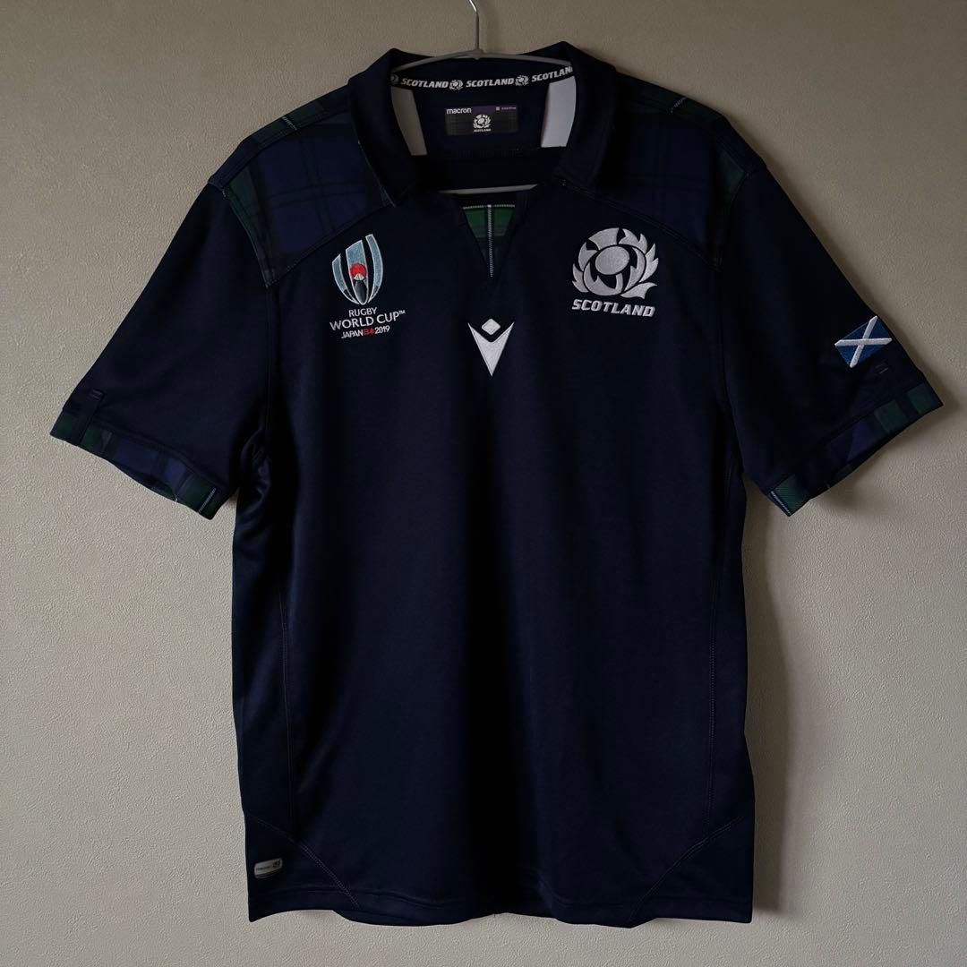 美品 macron スコットランド代表 ラガーシャツ ワールドカップ2019