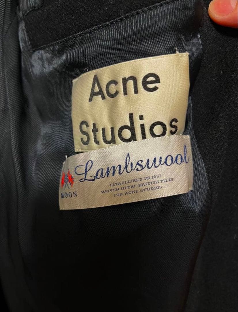 Acne Studios ブラック ステンカラーコート 44