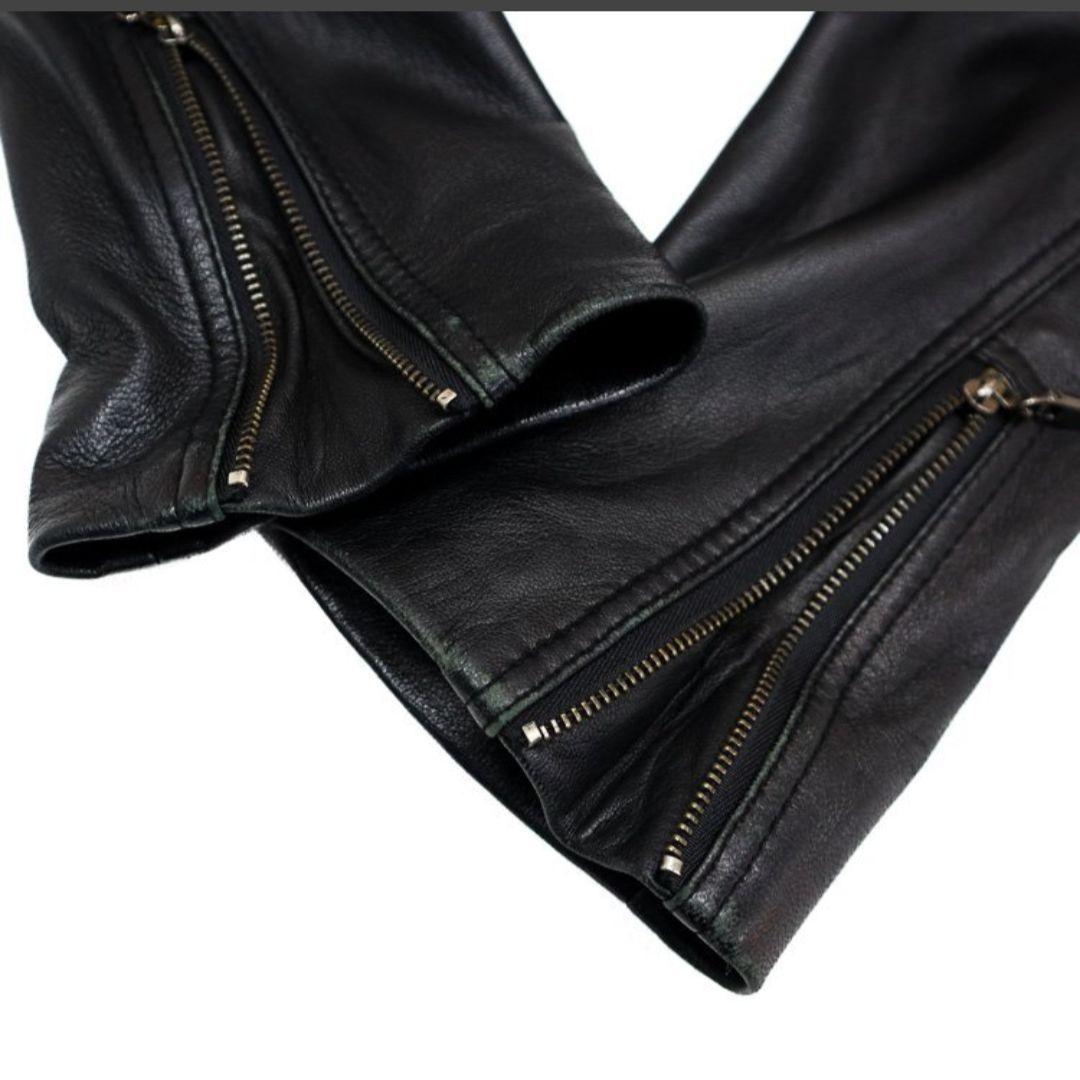 アンディ Andy ラムレザー ファー付き レザージャケット レディース S 黒