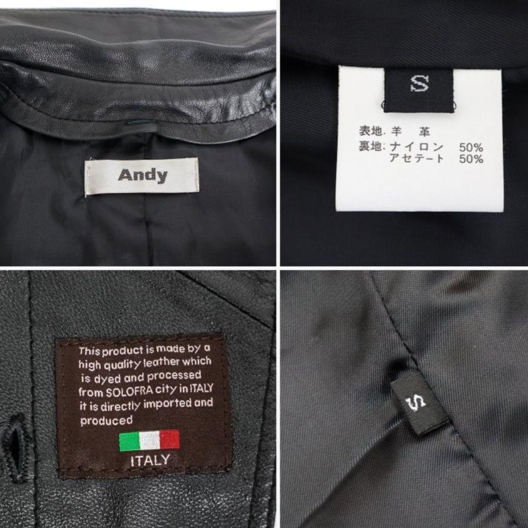 アンディ Andy ラムレザー ファー付き レザージャケット レディース S 黒