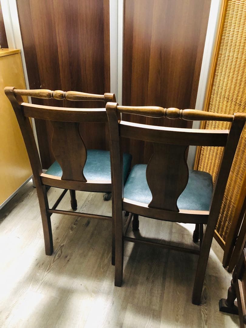 アンティーク　木製ダイニングチェア 2脚セット