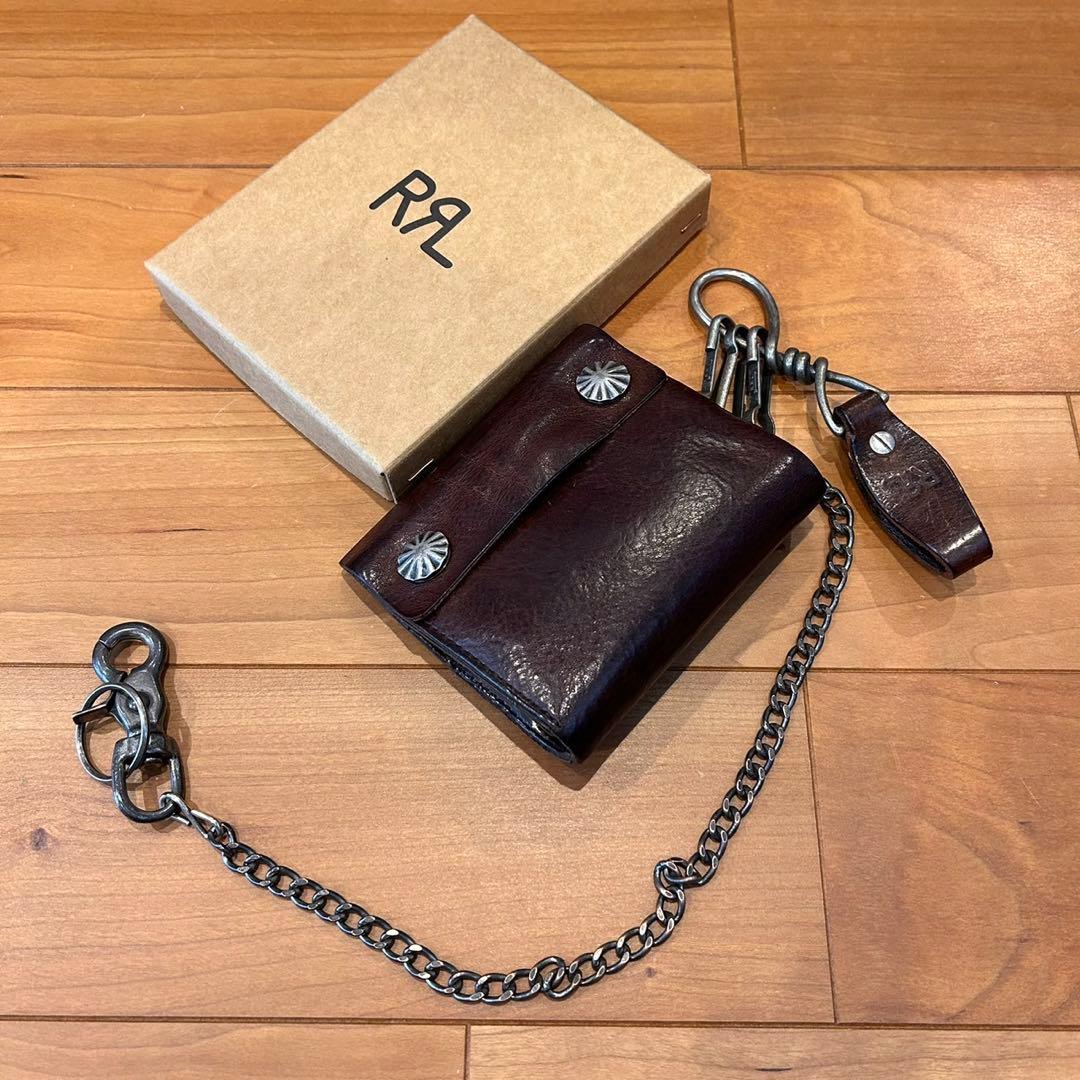 希少 正規品 RRL コンチョ レザー チェーン ウォレット レザー キー 付き