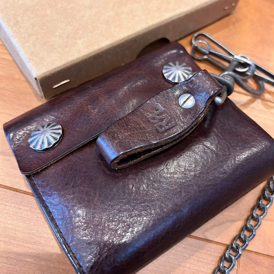 希少 正規品 RRL コンチョ レザー チェーン ウォレット レザー キー 付き