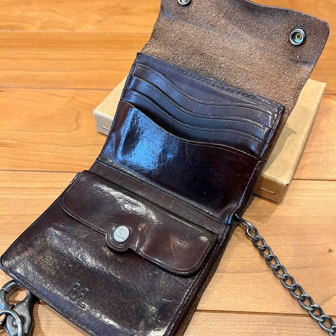 希少 正規品 RRL コンチョ レザー チェーン ウォレット レザー キー 付き