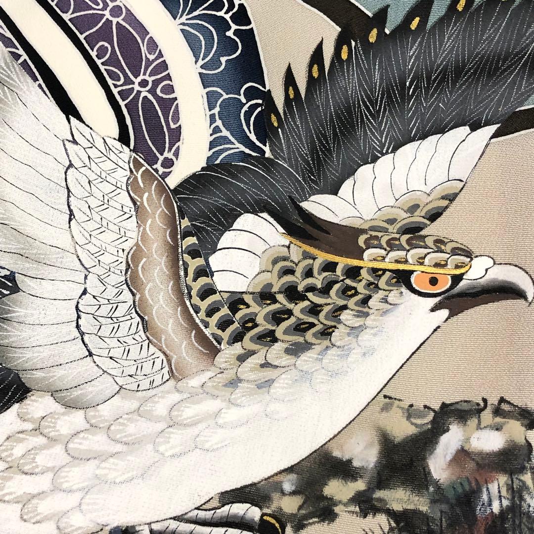 子供着物 お宮参り 七五三 祝着 襦袢付 松に鷲 龍 青海波 CK-7387