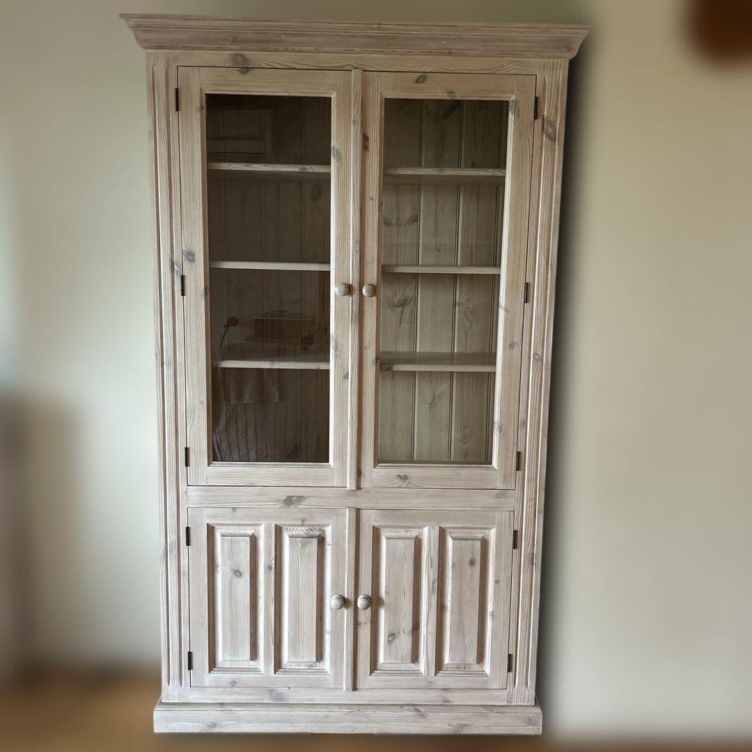 ガラスキャビネット　パイン　ハーベスト