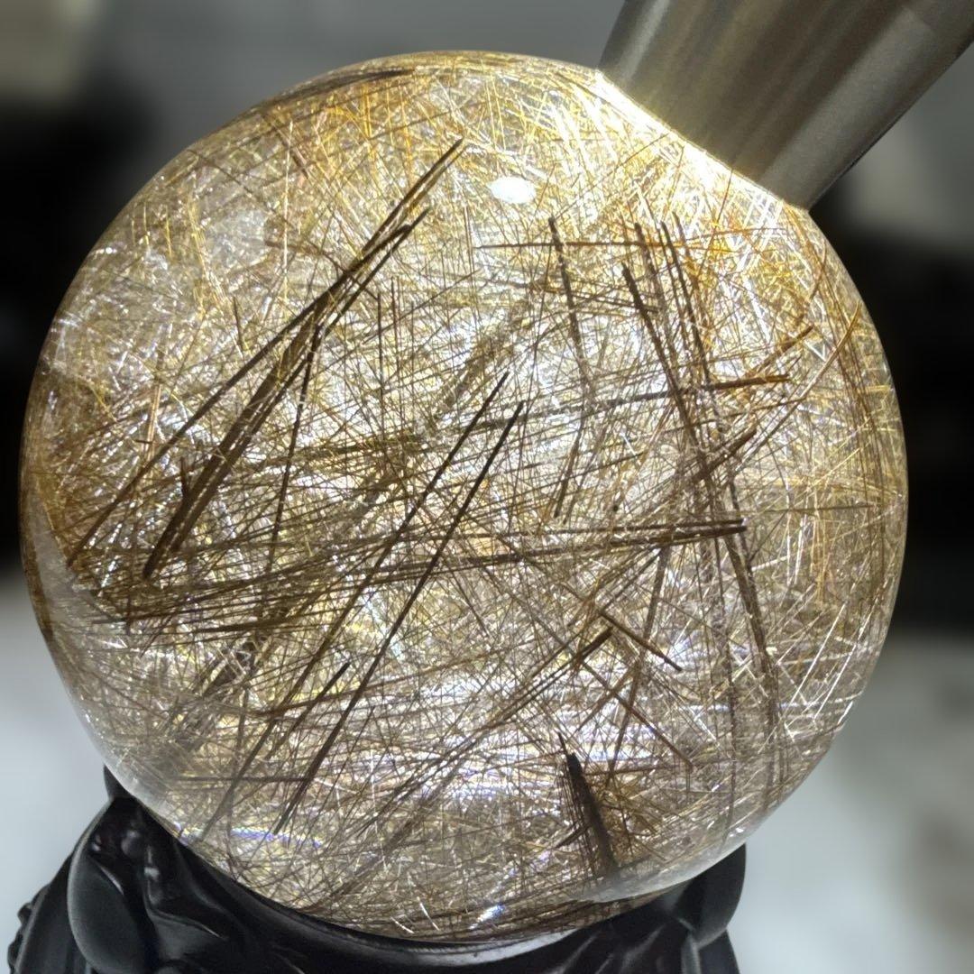 【コレクション】シルバールチルクォーツ スフィア 約8cm（天然水晶 丸玉）