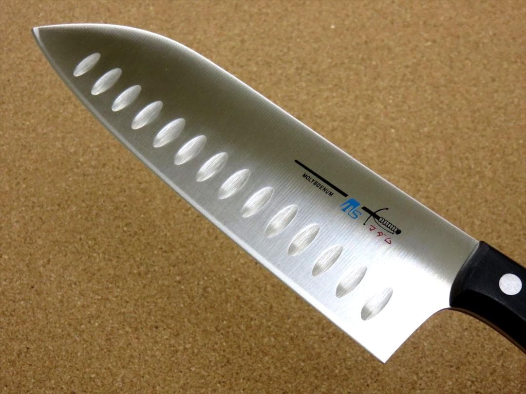 関の刃物 サーモン三徳包丁 170mm モリブデン ディンプル 両刃 万能包丁