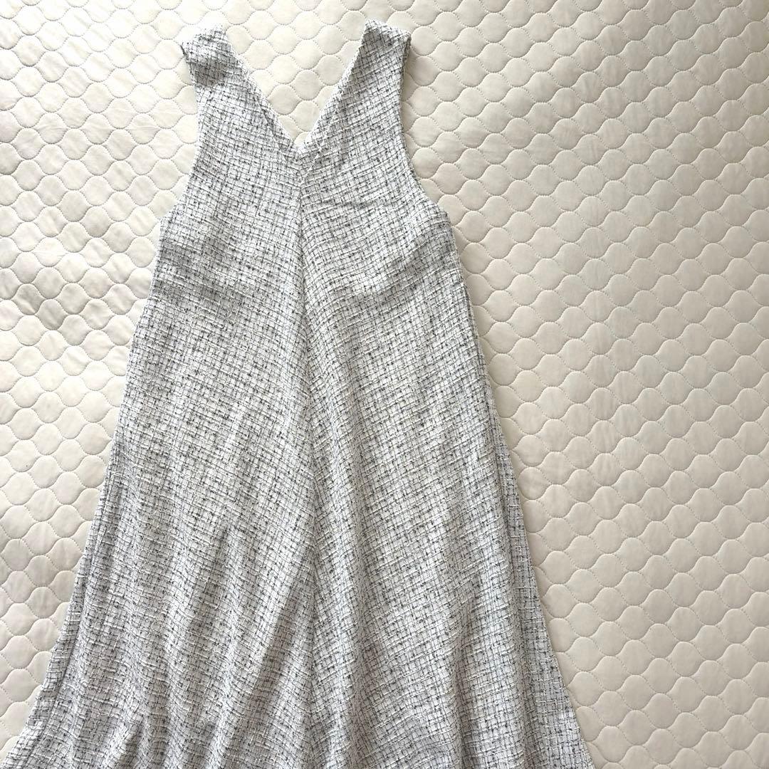 【美品】BEARDSLEY✴︎ツイードフレアワンピース　ホワイト サイズ1