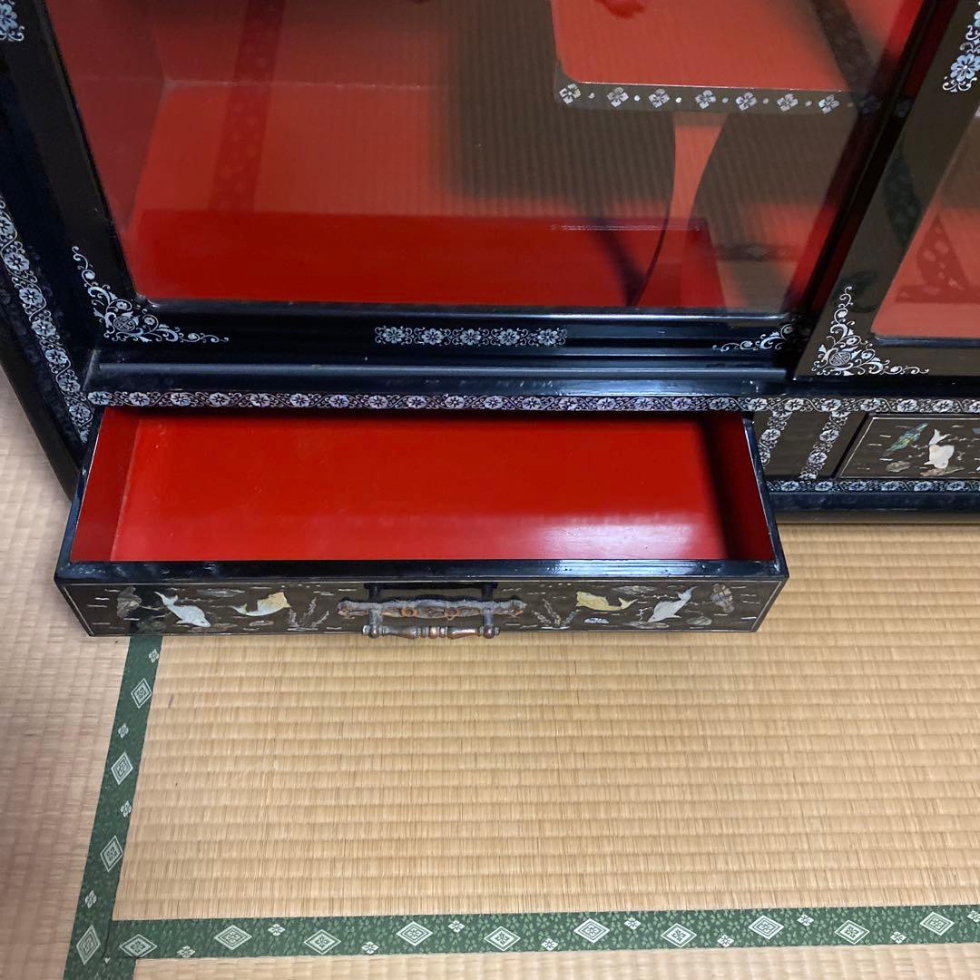 【Kancolo】韓国伝統工芸　螺鈿細工　茶箪笥　　貝細工　漆器　レトロ