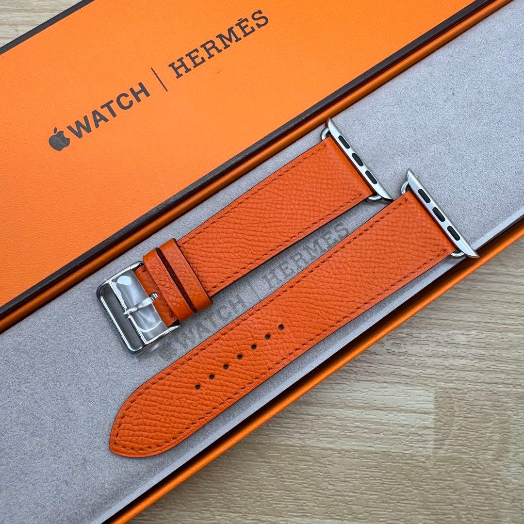 2205 Apple Watch エルメス　オレンジ　エプソン　フー　レザー