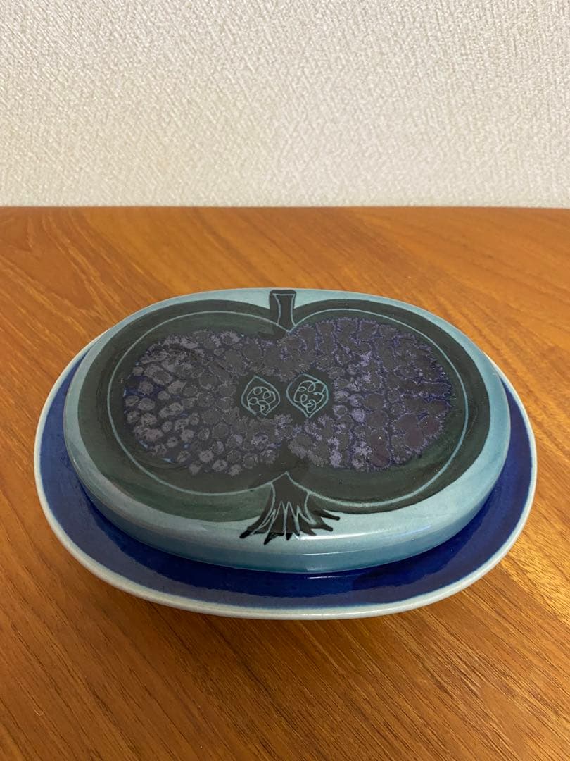 レア　アラビア　フラクタス　ブルー　プレート　蓋付きボンボニエール（菓子器）