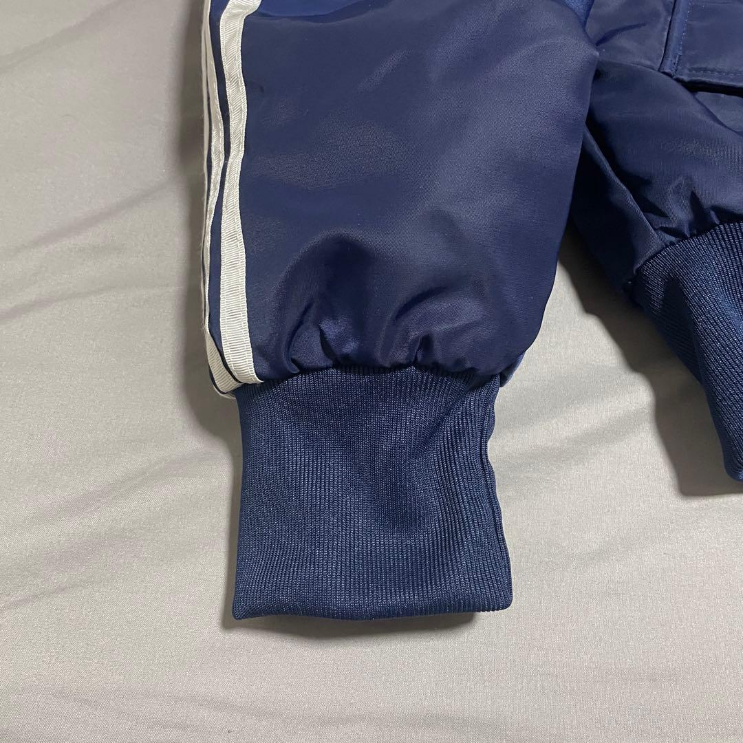 【美品】adidas MA-1ジャケット S ネイビー　トレフォイルロゴ　肉厚